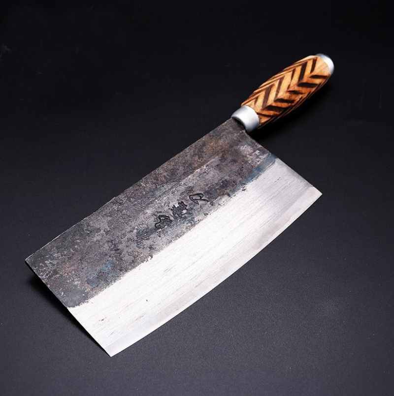 Handmade High Carbon Forged Kitchen Cleaver with Wood Handle